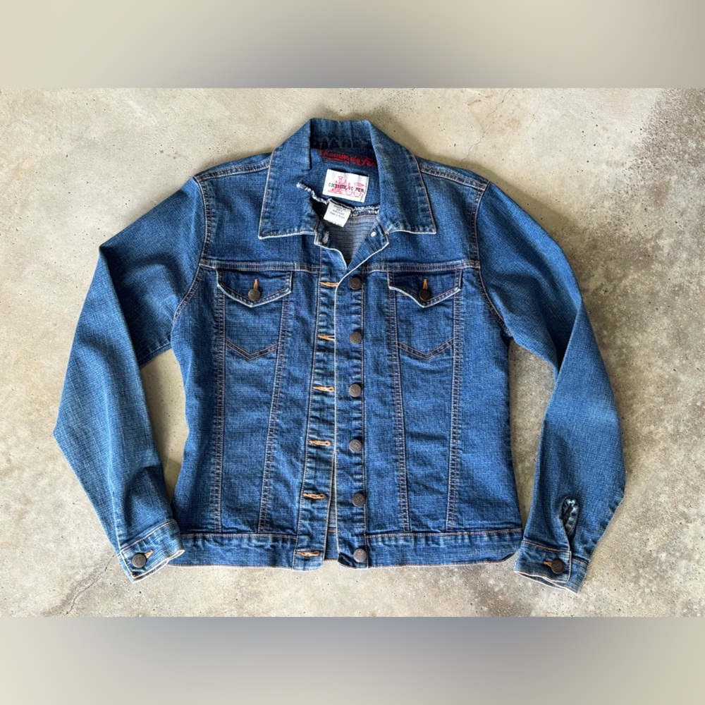 Chemin De Fer Denim Jacket Vintage Made In Russia Size Small Train Buttons EUC